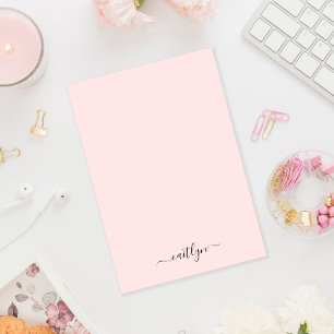 Notas Post-it® Guión moderno monograma rosado giratorio personali