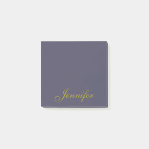 Notas Post-it® Guión personalizado oro azul