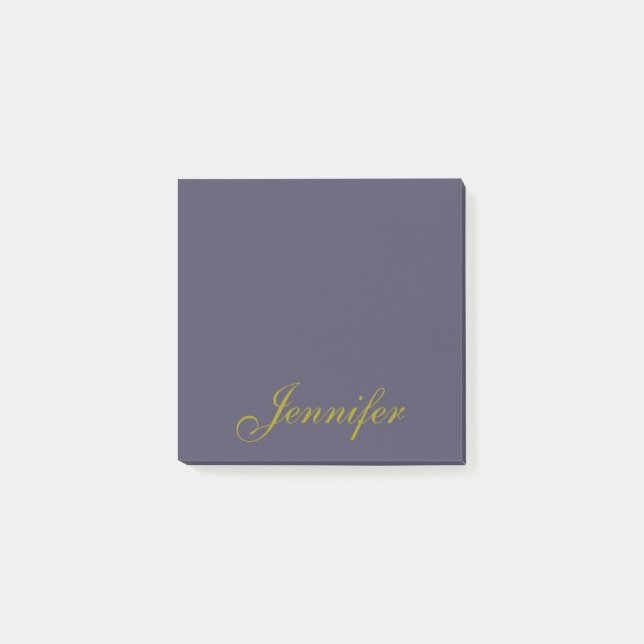 Notas Post-it® Guión personalizado oro azul  (Anverso)
