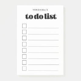 Notas Post-it® Guión retro vintage para hacer la lista