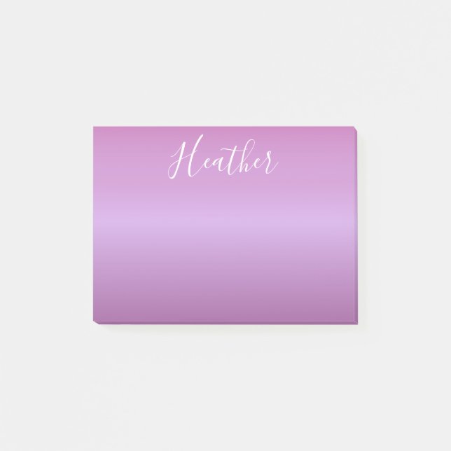Notas Post-it® Guión violeta púrpura y blanco Personalizado (Anverso)