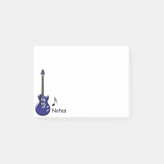 Notas Post-it® Guitarra eléctrica azul (Anverso)
