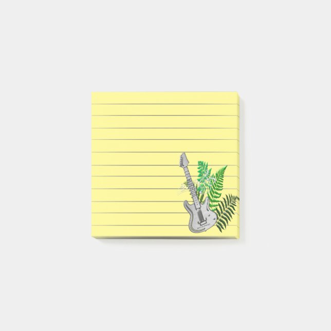 Notas Post-it® Guitarra y Helechos (Anverso)
