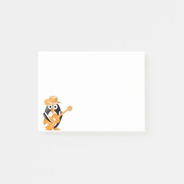 Notas Post-it® Guitarrista pingüino (Anverso)
