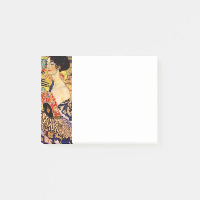 Notas Post-it® Gustav Klimt Lady con ventilador (Anverso)