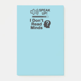Notas Post-it® Habla fuerte: No leo mentes divertida comunicación