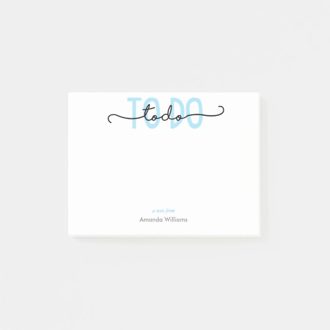 Notas Post-it® HACER - Azul AGREGAR TU NOMBRE BUJO (Anverso)