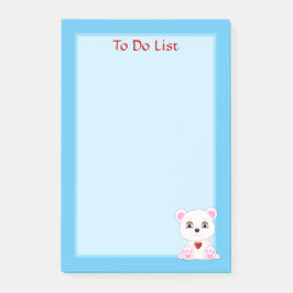 Notas Post-it® Hacer una lista del oso polar en azul claro