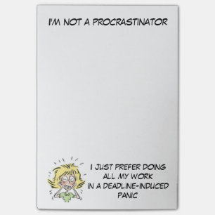 Notas Post-it® Hacia fuera subrayado Procrastinator divertido de