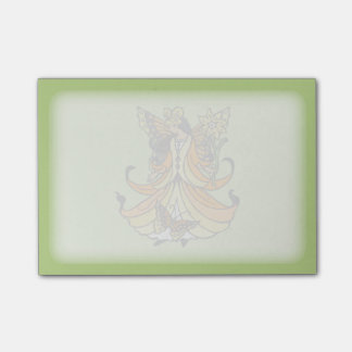 Notas Post-it® Hada anaranjada de la mariposa con el vestido que