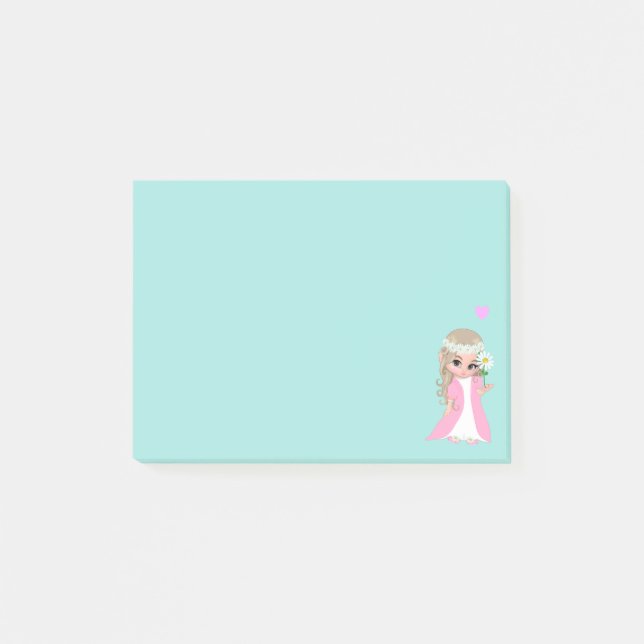 Notas Post-it® Hada linda sobre azul claro (Anverso)