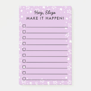 Notas Post-it® Haga que sucede los Doodles de la estrella y del