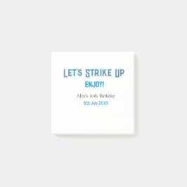 Notas Post-it® Hagamos que el azul gris feliz nombre de 10 cumple