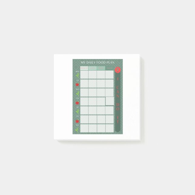 Notas Post-it® Háit Tracker Planner Notepad Weight Poss Daily (Anverso)