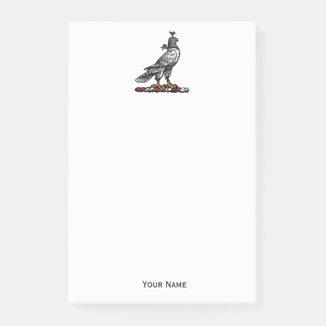 Notas Post-it® Halcón de Caza Heráldica Halcón con casco C (Anverso)