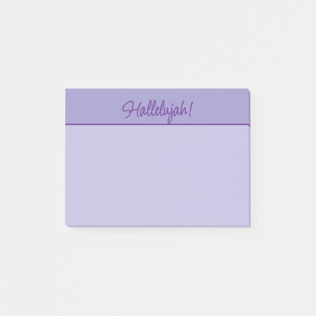 Notas Post-it® Hallelujah Sticky Notepad en morado (Anverso)