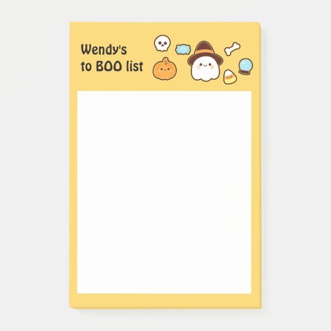 Notas Post-it® Halloween adorable, fantasma y dulces (Anverso)