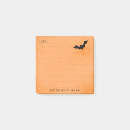 Notas Post-it® Halloween Bat Silhouette sobre Naranja - Lining