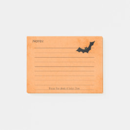 Notas Post-it® Halloween Bat Silhouette sobre Naranja - Lining