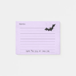 Notas Post-it® Halloween Bat Silhouette sobre Purple
