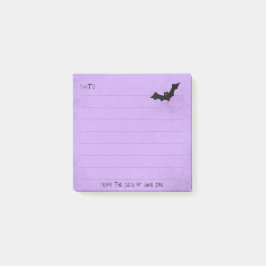 Notas Post-it® Halloween Bat Silhouette sobre Purple
