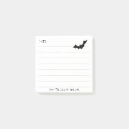 Notas Post-it® Halloween Black Bat Silhouette - Lined White Notes