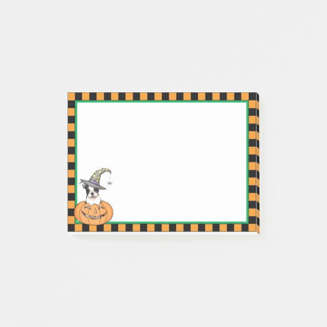 Notas Post-it® Halloween Boston Terrier (Anverso)