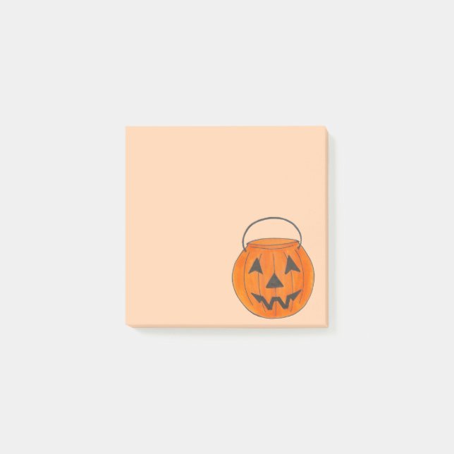 Notas Post-it® Halloween con calabaza de calabaza para Naranja de (Anverso)