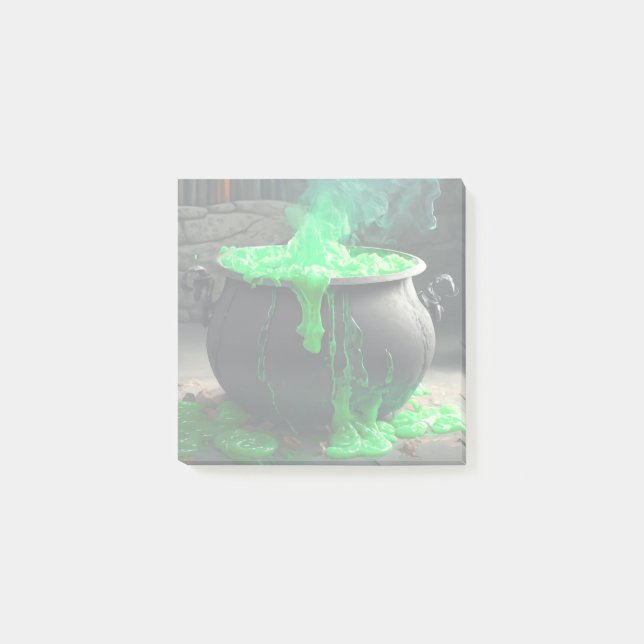 Notas Post-it® Halloween de Cauldron, una bruja torpe (Anverso)
