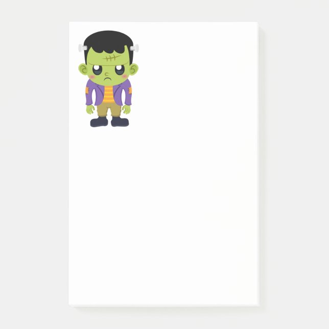Notas Post-it® Halloween de Monstruo Frankenstein Verde (Anverso)