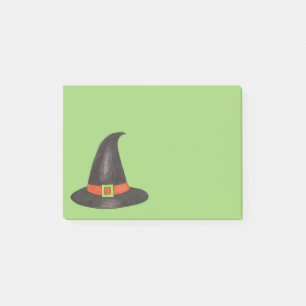 Notas Post-it® Halloween Gorra de brujas truco o trato negro verd
