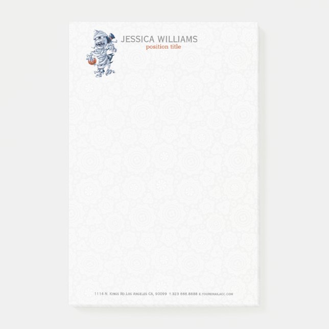 Notas Post-it® Halloween mummy cartoon illustration (Anverso)