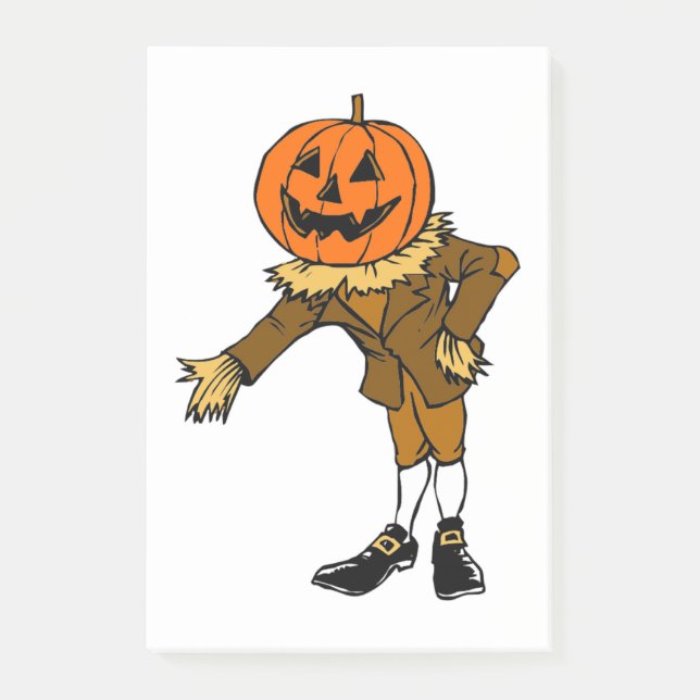NOTAS POST-IT® HALLOWEEN PUMPKIN HEAD SCARECROW PILGRIM (Anverso)