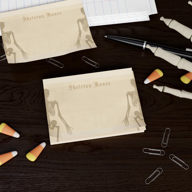 Notas Post-it® Halloween Skeleton Bones Peach Parchor Personaliza (Subido por el creador)