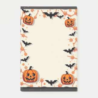 Notas Post-it® Halloween Sticky Notes with Pumpkins and Bats