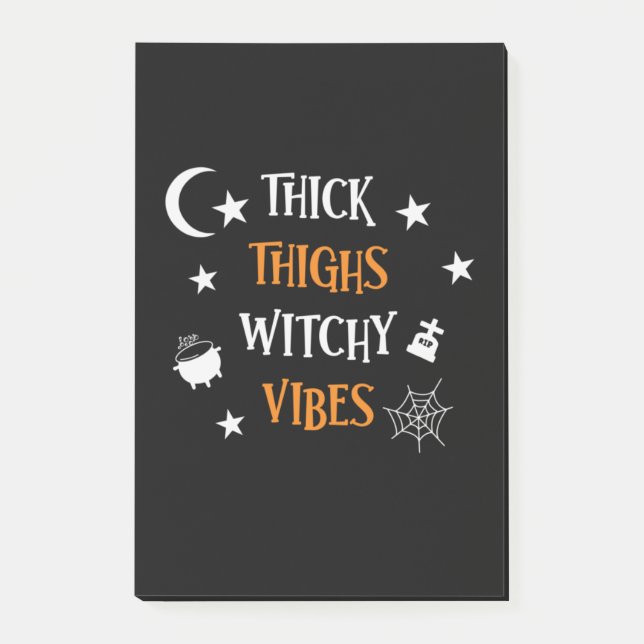 Notas Post-it® Halloween Thick Thighs Witch Vibes Cumpleaños (Anverso)