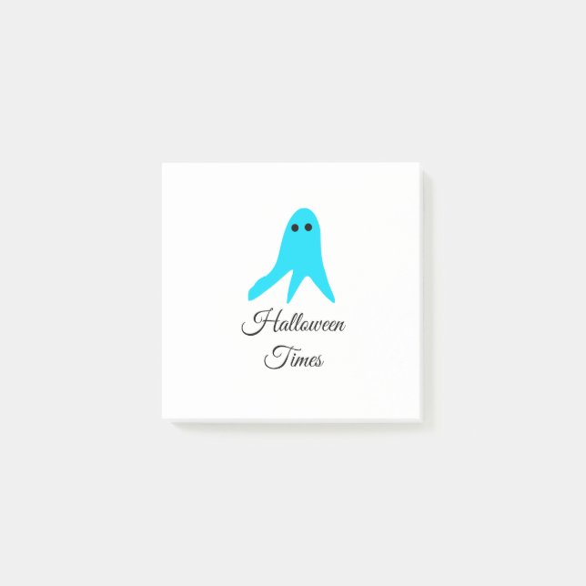 Notas Post-it® Halloween veces el fantasma azul garabato dibujado (Anverso)