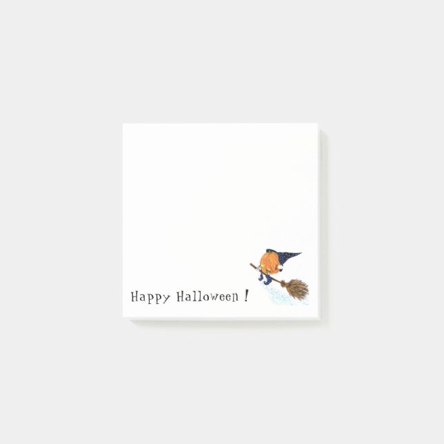Notas Post-it® Halloween Witch Pumpkin Flying Fun (Anverso)