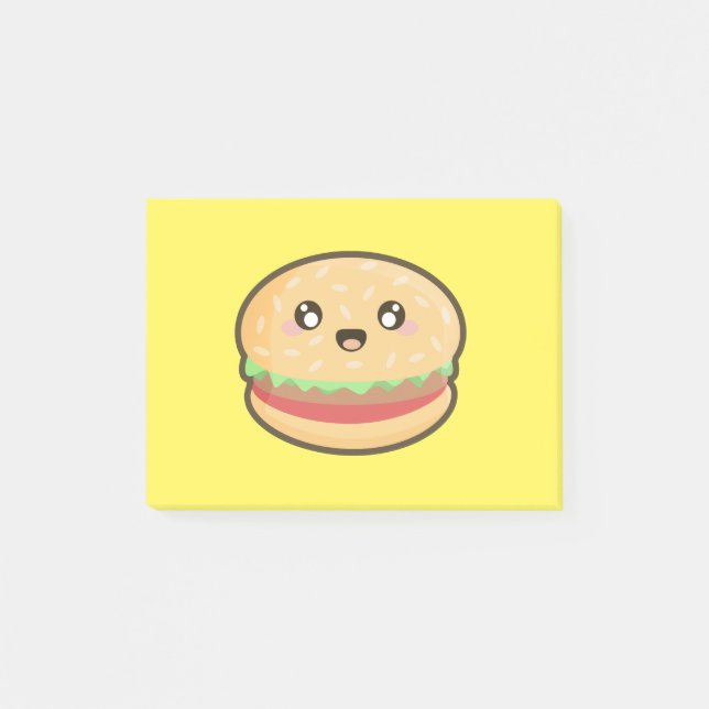 Notas Post-it® Hamburguesa de Kawaii (Anverso)