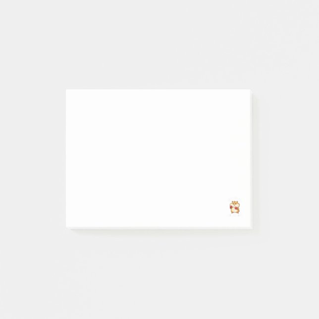 Notas Post-it® Hamster Boxeador Divertido lo Suficientemente Alto (Anverso)