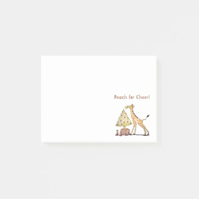 Notas Post-it® Hand-Drawn Giraffe Christmas Tree Art (Anverso)