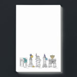 Notas Post-it® Hanukkah de Nueva York Feliz Navidad Chanukah NYC<br><div class="desc">Cuenta con un original ilustracion con lápiz y tinta de varios monumentos de la ciudad de Nueva York "vestidos" para las vacaciones. ¡Perfecto para Hanukkah! Existen muchos diseños post-it ilustrados adicionales. ¿No ves lo que estás buscando? ¿Necesita ayuda con la personalización? Contacte con Rebecca para que tenga algo diseñado para...</div>