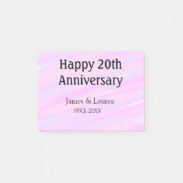Notas Post-it® Happy 20th anniversary pink purple pastel name bol