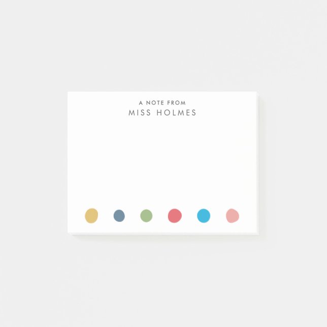 Notas Post-it® Happy Dots Personalized Teacher Post-it Notes (Anverso)