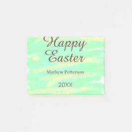Notas Post-it® Happy Easter green yellow pastel gray name year 