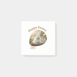 Notas Post-it® Happy Easter white bunny year photo family name 
