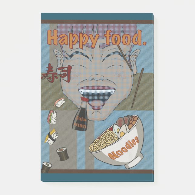 Notas Post-it® Happy food (Anverso)