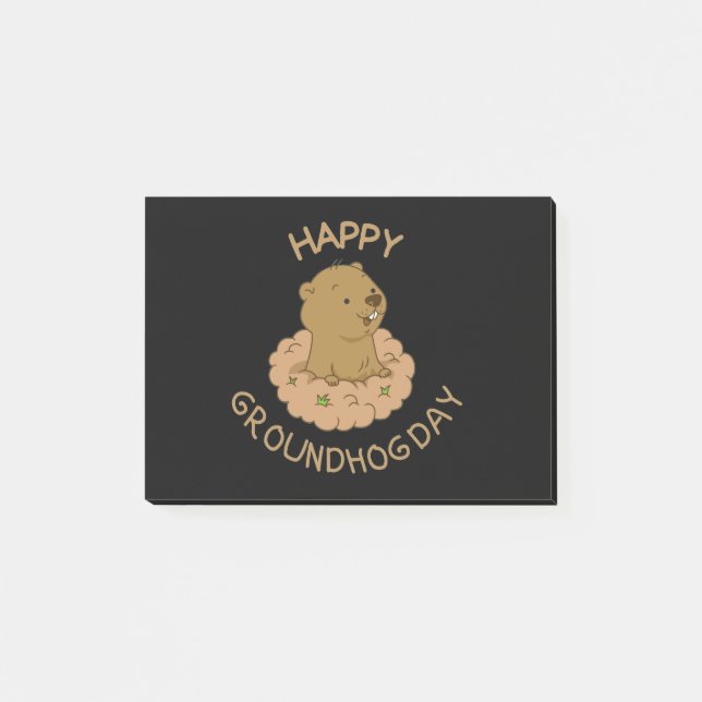 Notas Post-it® Happy Groundhog Day (Anverso)