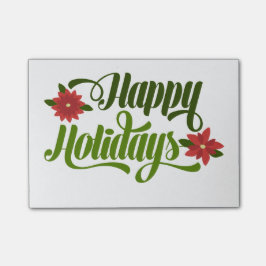 Notas Post-it® Happy Holidays Poinsettia Post It Notes