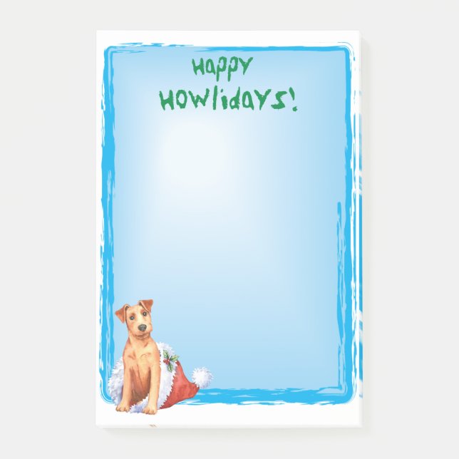 Notas Post-it® Happy Howlidays Irish Terrier Post-it Notes (Anverso)